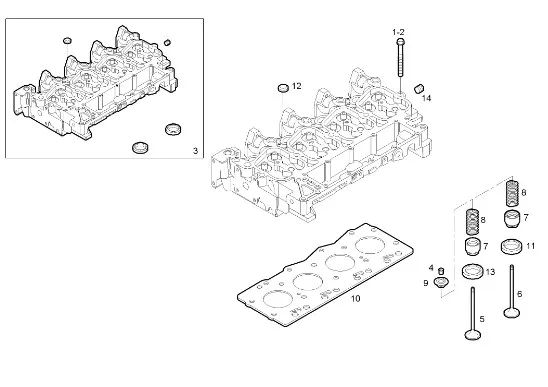 504226952 - ГБЦ пустая ДВС NEF4,5 H/WD, Dieci
